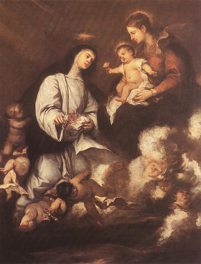 Jose Antolinez St Rose of Lima before the Madonna